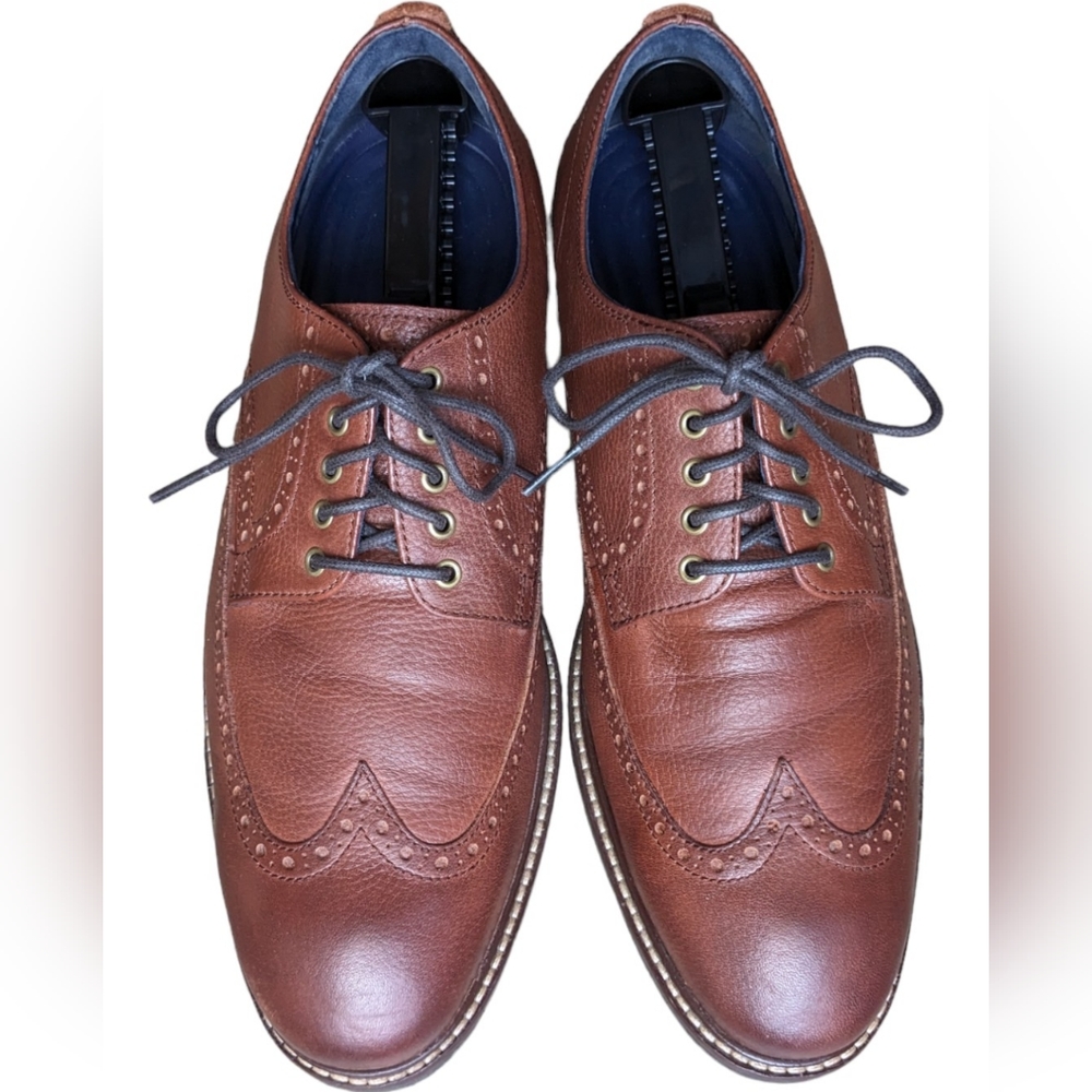 Cole Haan Grand OS Men’s Brown Leather Oxfords Wingtips Dress Shoes Size 10.5